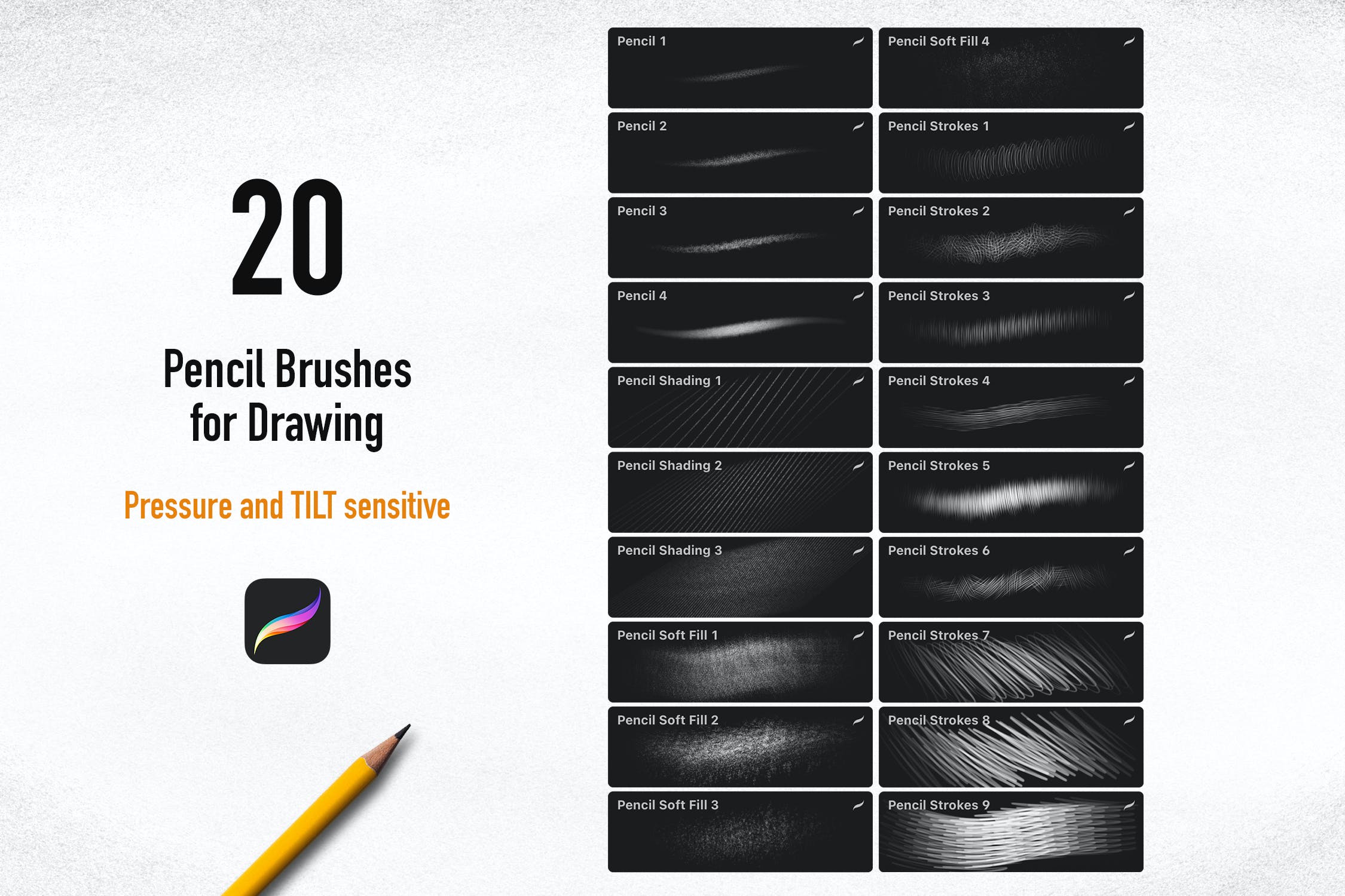 Procreate铅笔纹理绘画笔刷 Pencils Procreate Brushes 笔刷资源 第12张