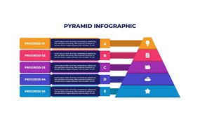 三角形金字塔彩色商业信息图表模板 Triangle Pyramid Colorful Business Infographic