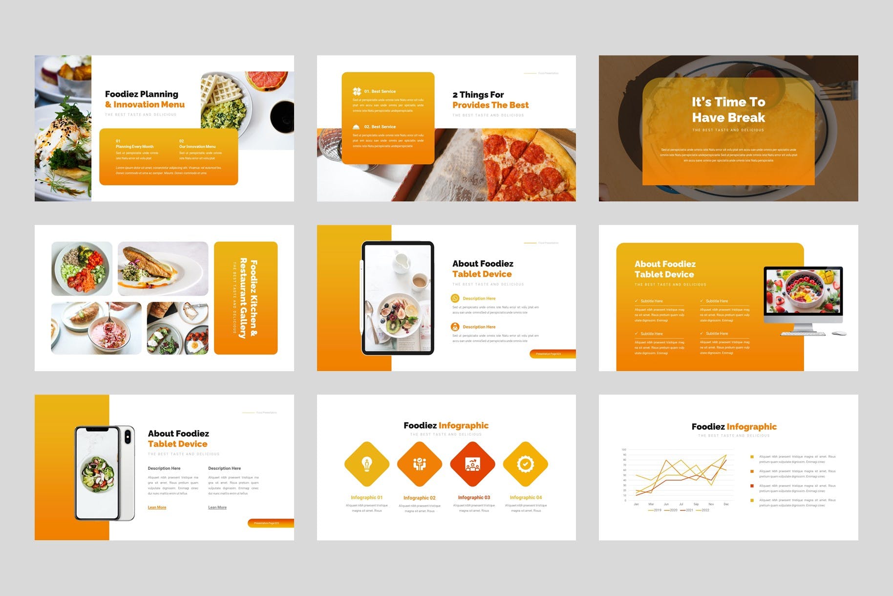 厨房和餐厅PPT创意模板 Foodiez Kitchen & Restaurant PowerPoint Template 幻灯图表 第4张