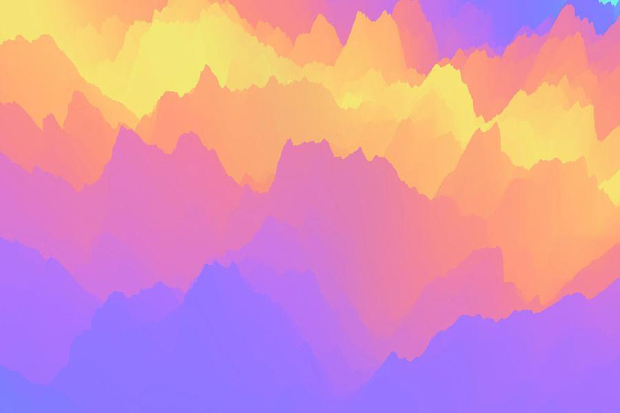 背景素材-彩虹色云彩山体渐变叠加剪影背景JPG素材 图片素材 第11张