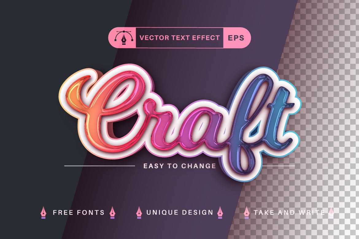 魔法渐变矢量文字效果字体样式 Magic Unicorn – Editable Text Effect, Font Style 插件预设 第3张