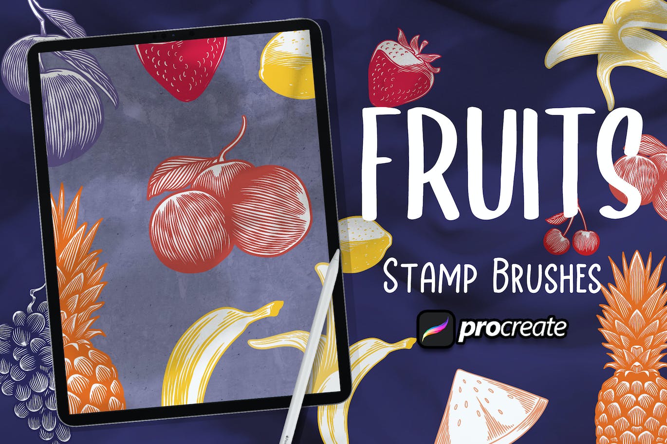 热带水果Procreate印章绘画笔刷素材 Tropical Fruit Brush Stamp Procreate 笔刷资源 第2张