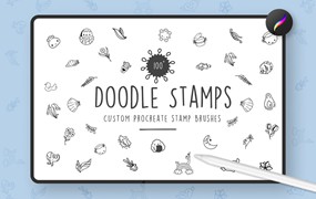 Procreate涂鸦印章笔刷套件 PROODLE Procreate Doodle Stamps