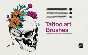 10个用于纹身设计的Procreate笔刷 10 Tattoo Art Brushes Procreate