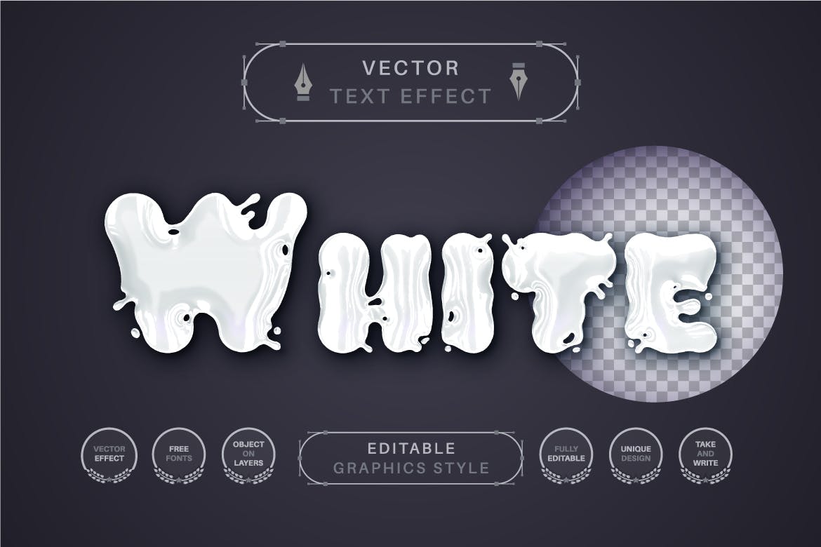 白色牛奶矢量文字效果字体样式 White Milk – Editable Text Effect, Font Style 插件预设 第4张