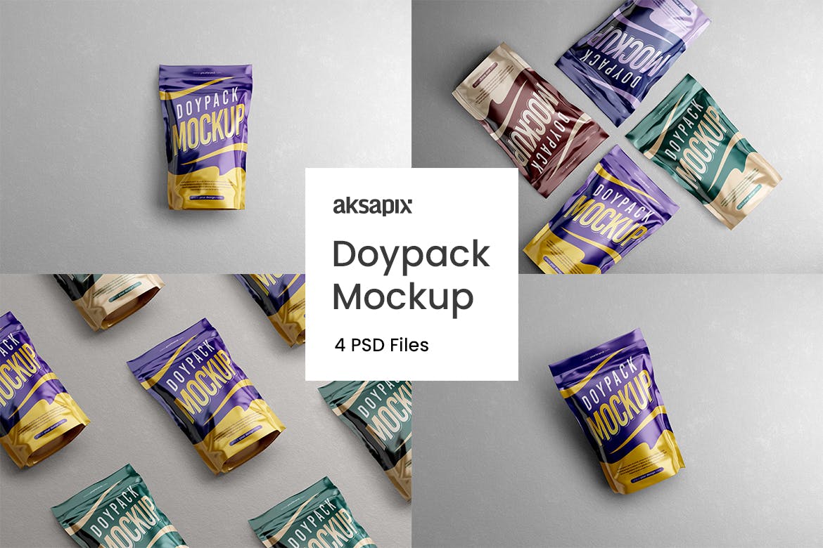 咖啡豆包装自立袋样机图 Doypack Mockup 样机素材 第1张