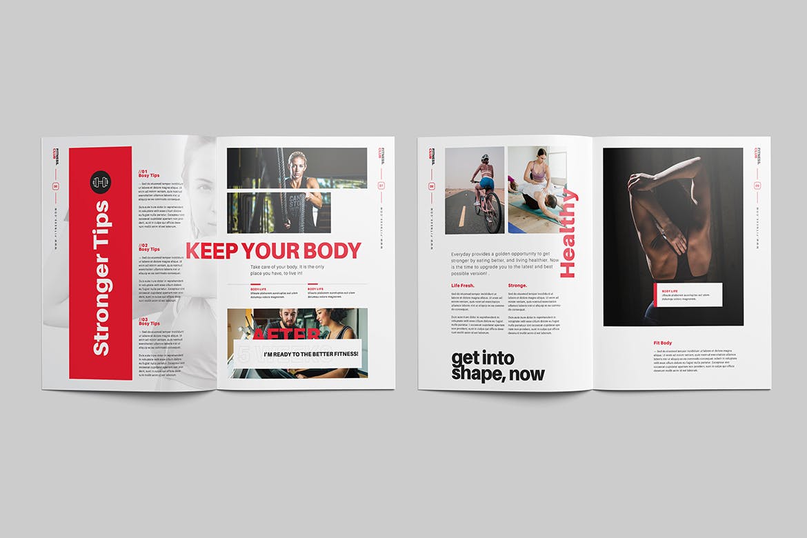 健身运动方案画册模板 Fitness – Gym Brochure 幻灯图表 第5张