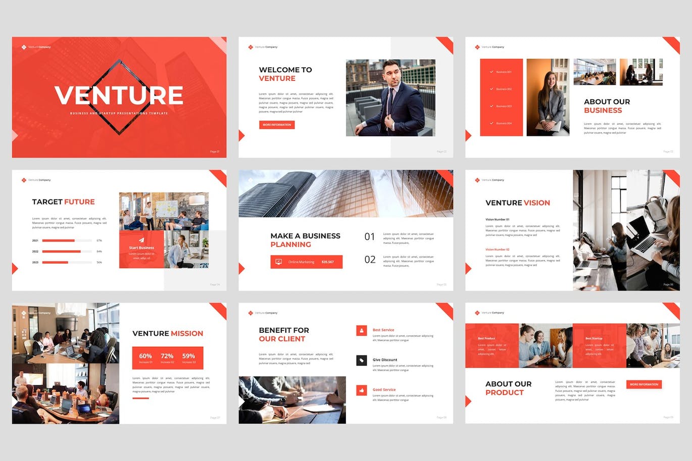 商业与创业谷歌幻灯片模板 Venture – Business & Startup Google Slide Template 幻灯图表 第6张