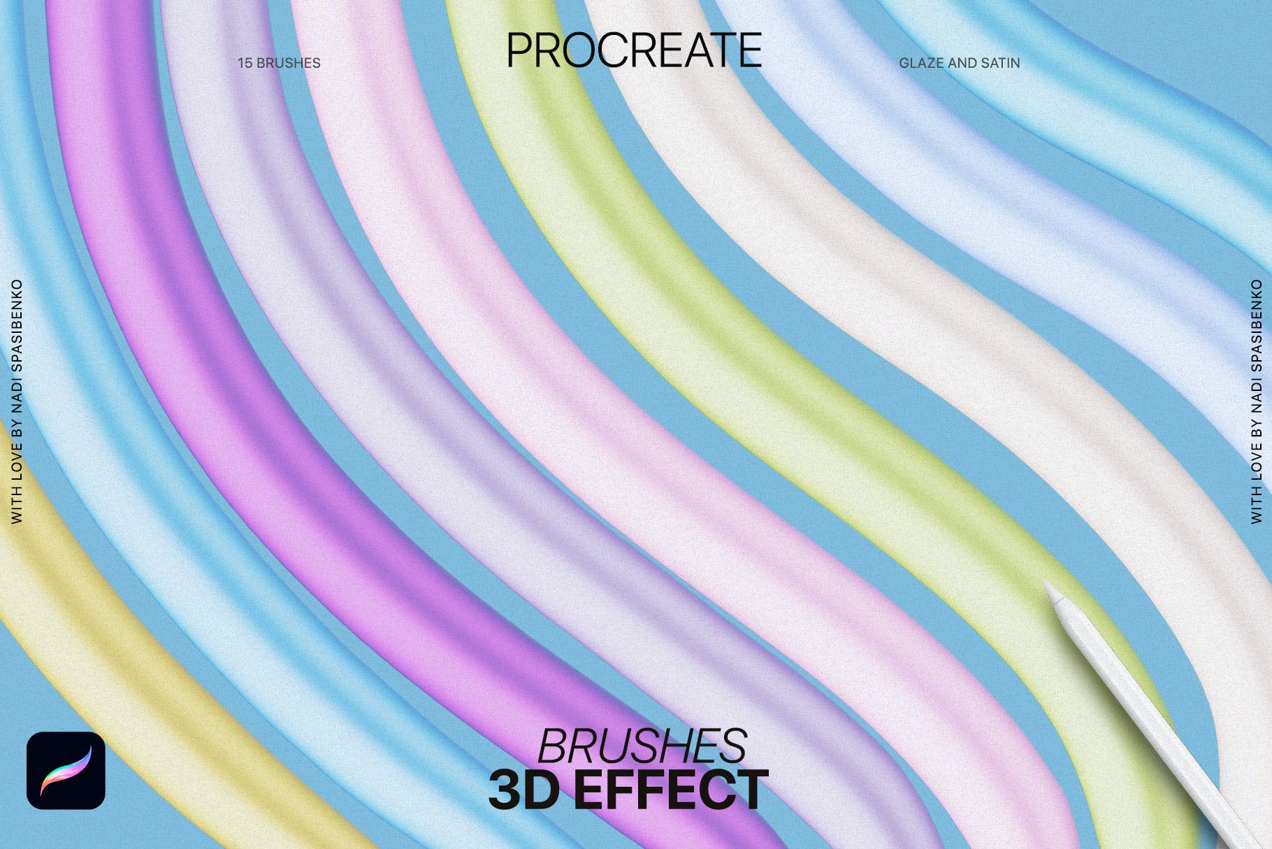 3D效果Procreate画笔 3D effect Procreate Brushes 笔刷资源 第8张