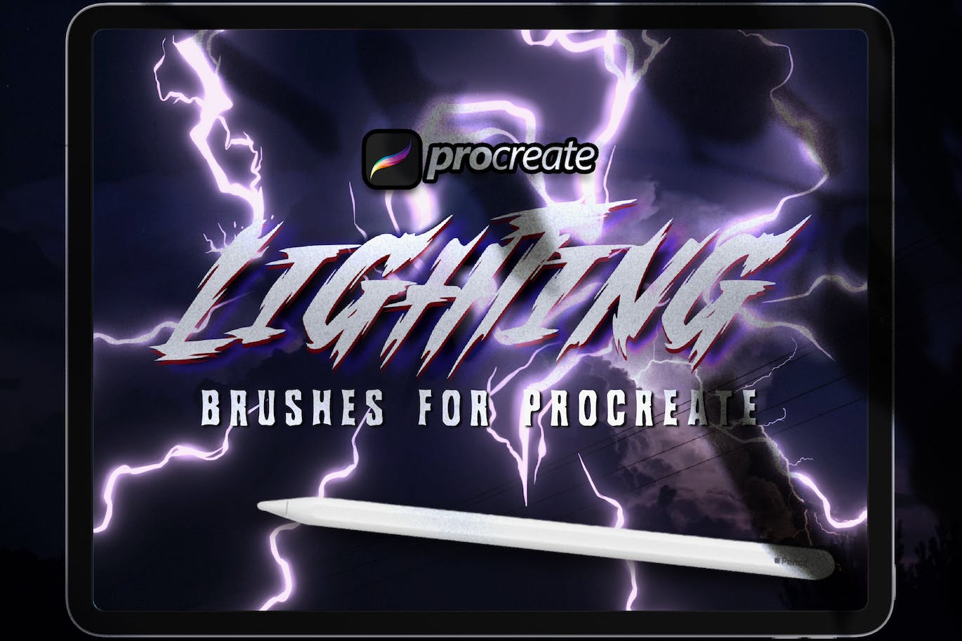 闪电Procreate印章绘画笔刷素材 Dans Lightning Procreate Brush 笔刷资源 第1张