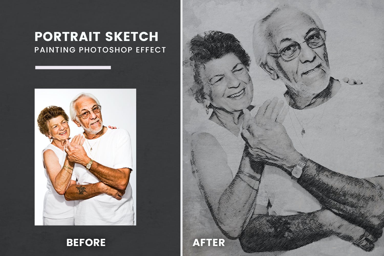 人像素描PS照片效果模板 Portrait Sketch Painting photoshop Effect 插件预设 第2张