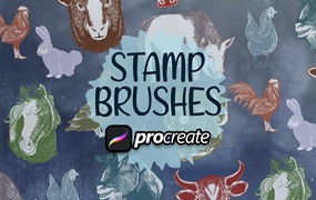 动物Procreate印章绘画笔刷素材 Animals Brush Stamp procreate