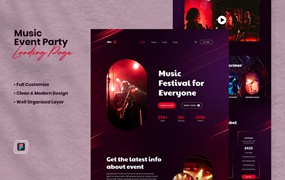 音乐活动网站着陆页模板 Music Event Landing Page – Bilo