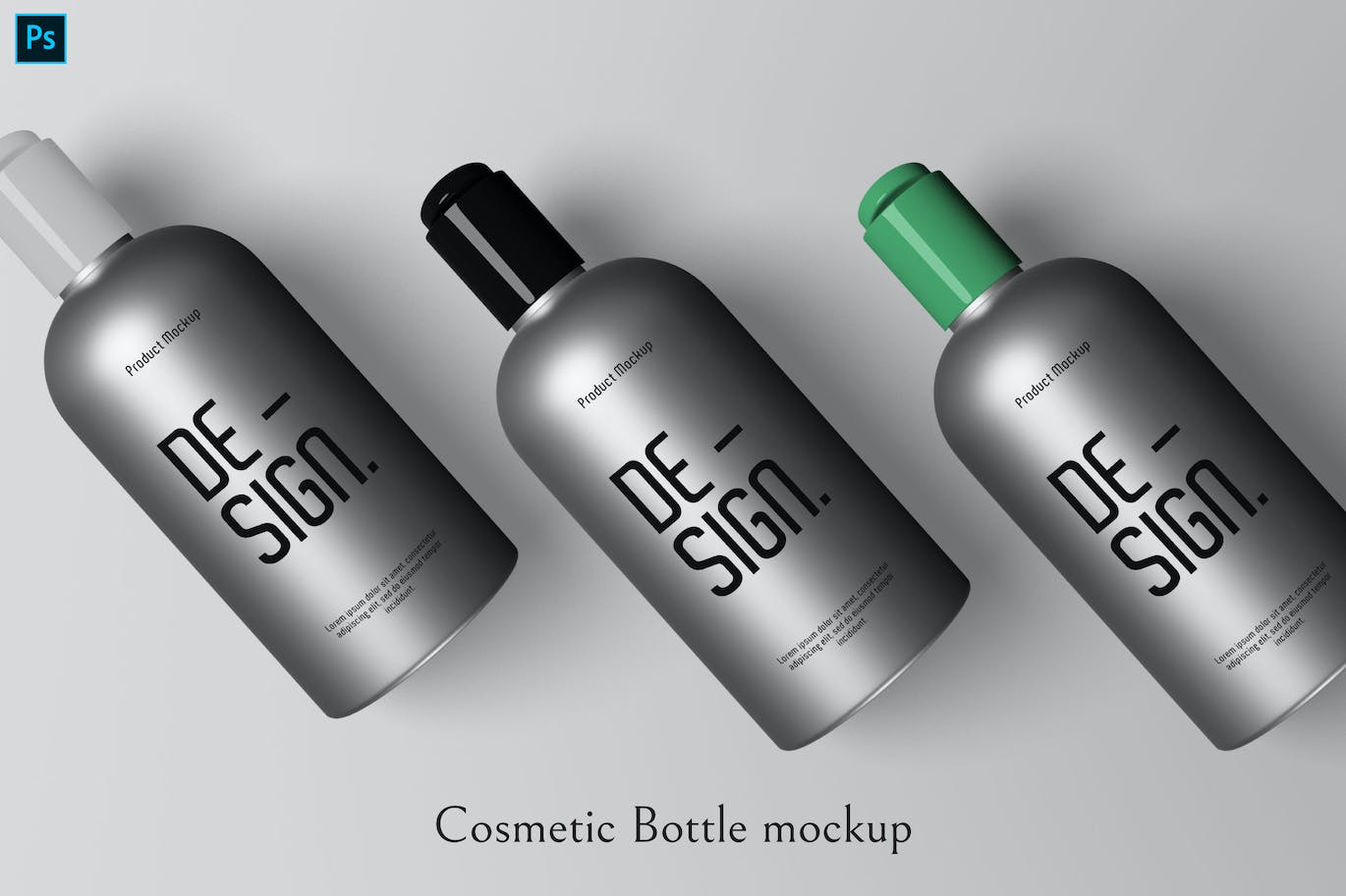 化妆品瓶包装品牌展示样机 Cosmetic Bottle mockup 样机素材 第1张