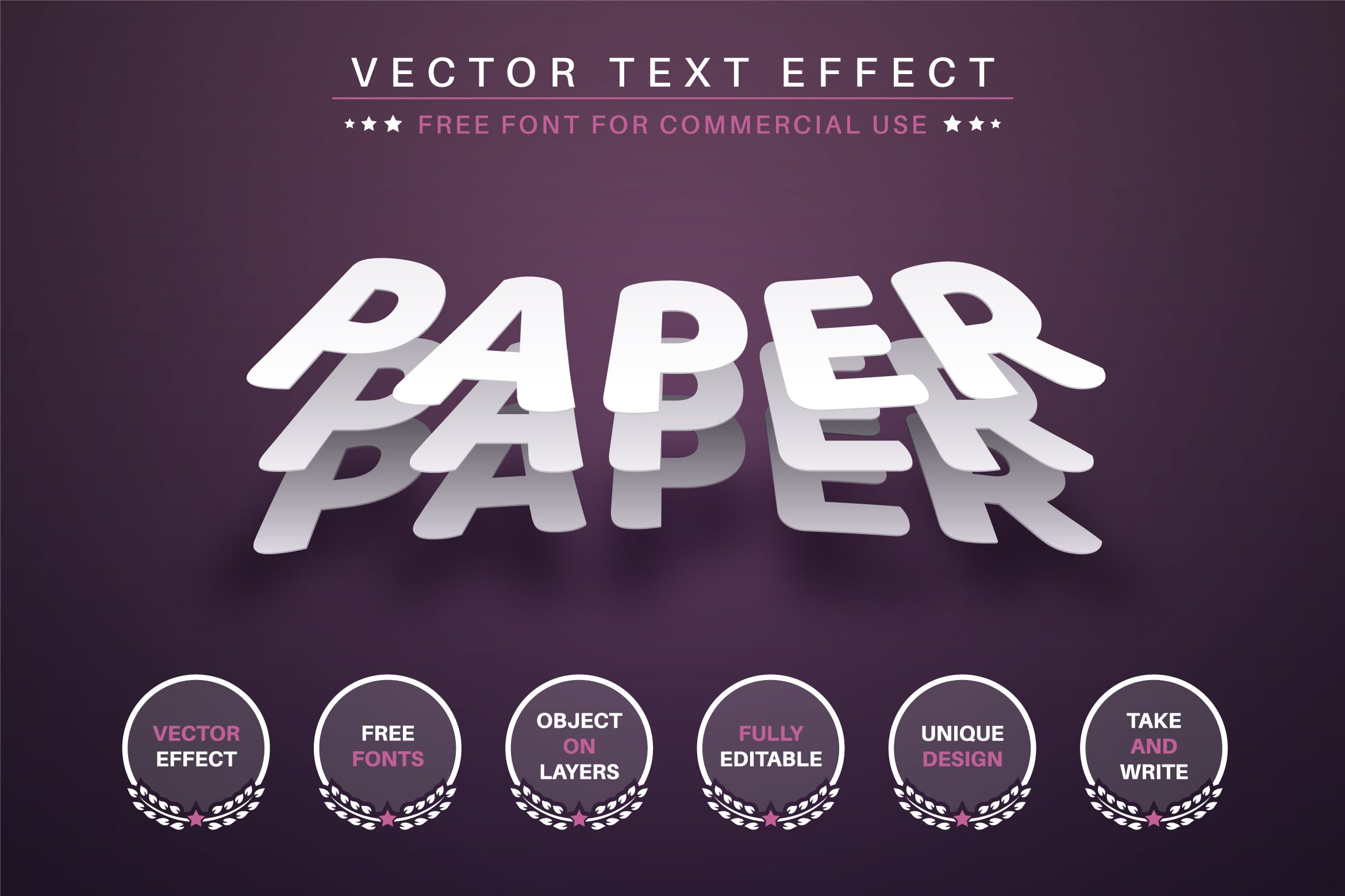 多层折纸矢量文字效果字体样式 Paper Origami – Editable Text Effect, Font Style 插件预设 第1张