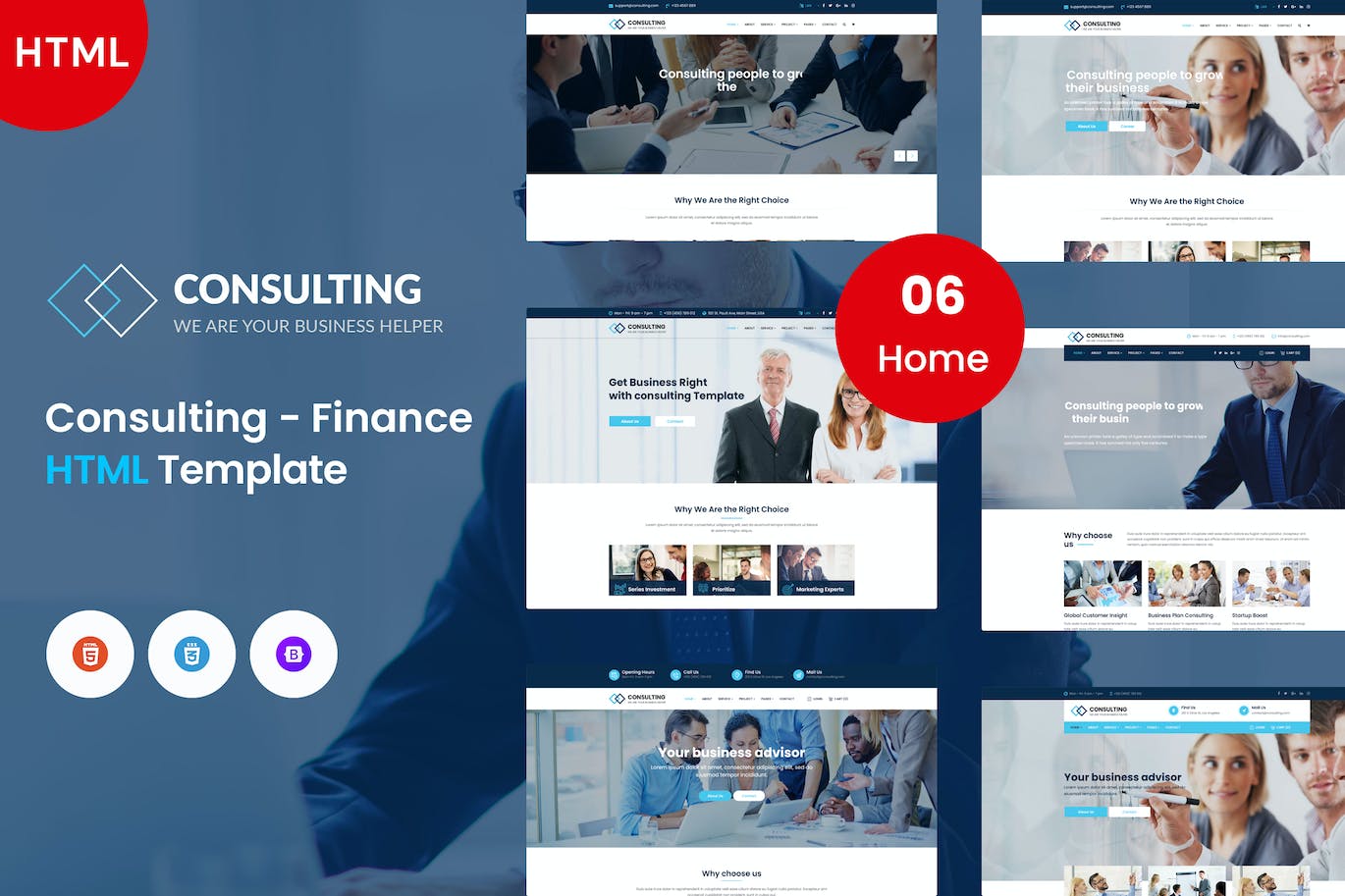商业咨询业务网站模板 Consulting – Consulting & Business Template APP UI 第1张