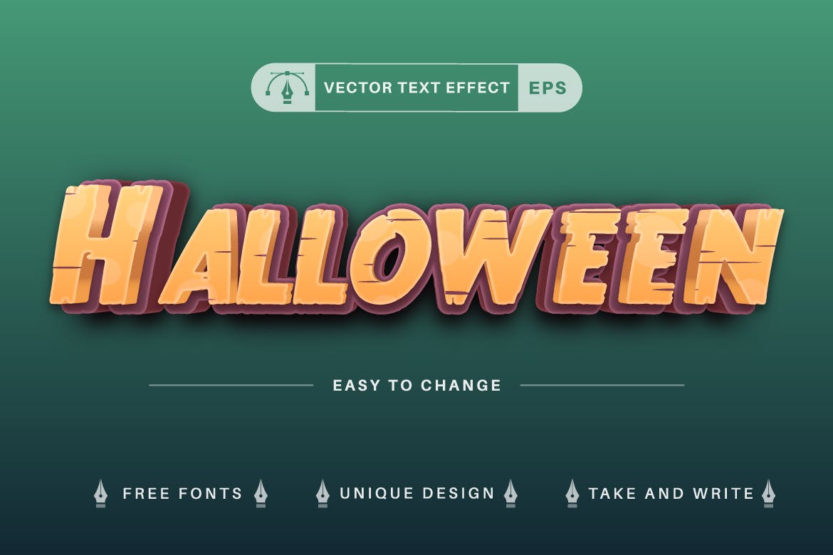10个万圣节主题矢量文本效果字体样式 Set 10 Halloween Text Effects, Font Styles 插件预设 第3张