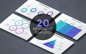 20个彩色纸风格现代信息图表模板 20 Infographic Templates v.8