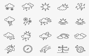 80个天气矢量图标 80 Weather Vector Icons