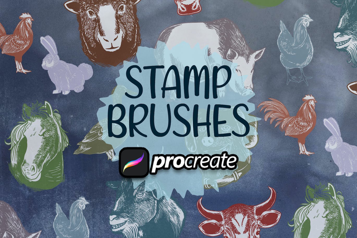 动物Procreate印章绘画笔刷素材 Animals Brush Stamp procreate 笔刷资源 第1张