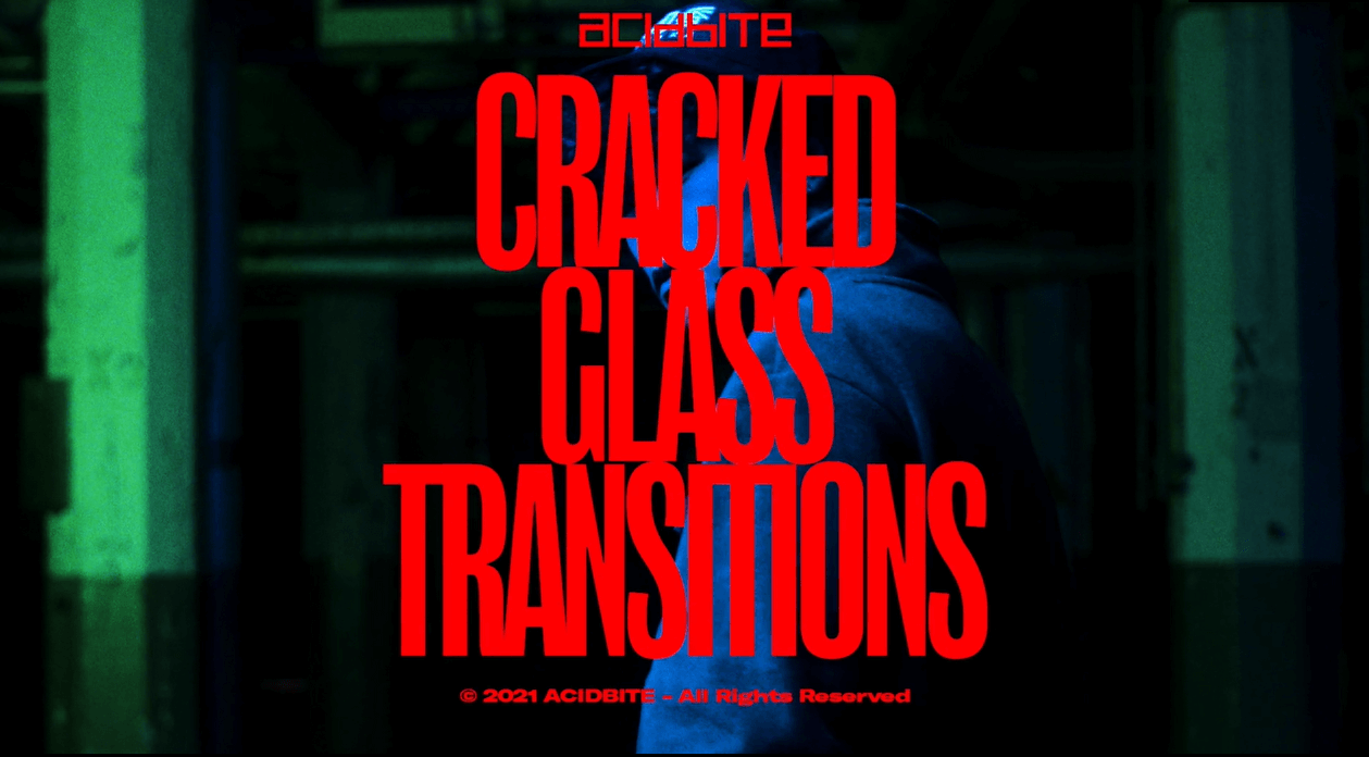 Acidbite 17个独特超高清破裂玻璃化转场电影过渡视频素材+高品质SFX CRACKED GLASS TRANSITIONS 影视音频 第1张