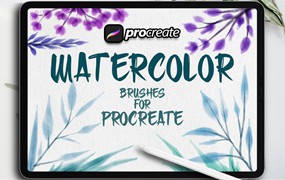 水彩纹理Procreate绘画笔刷素材 Dans Watercolor Texture Brush Procreate