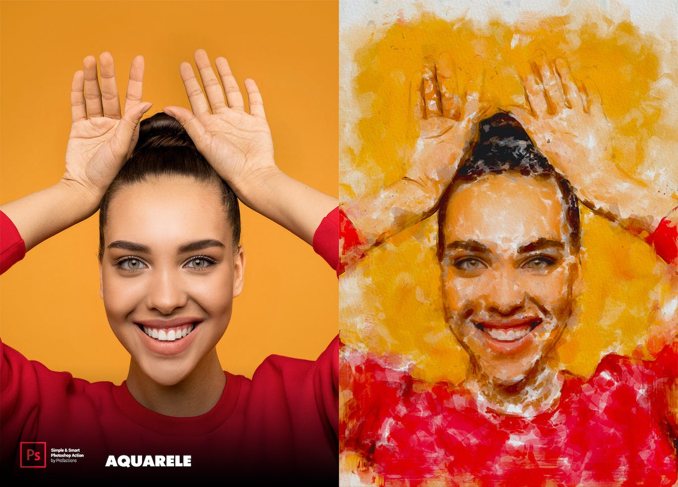 水彩画效果照片处理ps动作 Aquarelle Photoshop Action 插件预设 第12张
