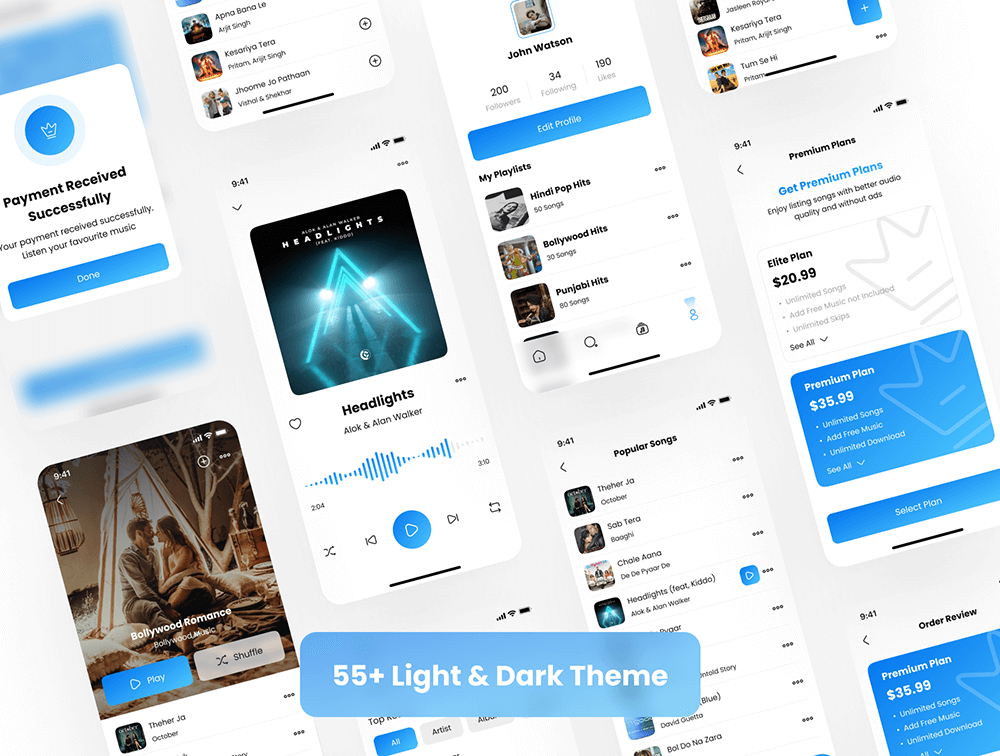 音乐应用程序iOS UI套件 APP UI 第4张