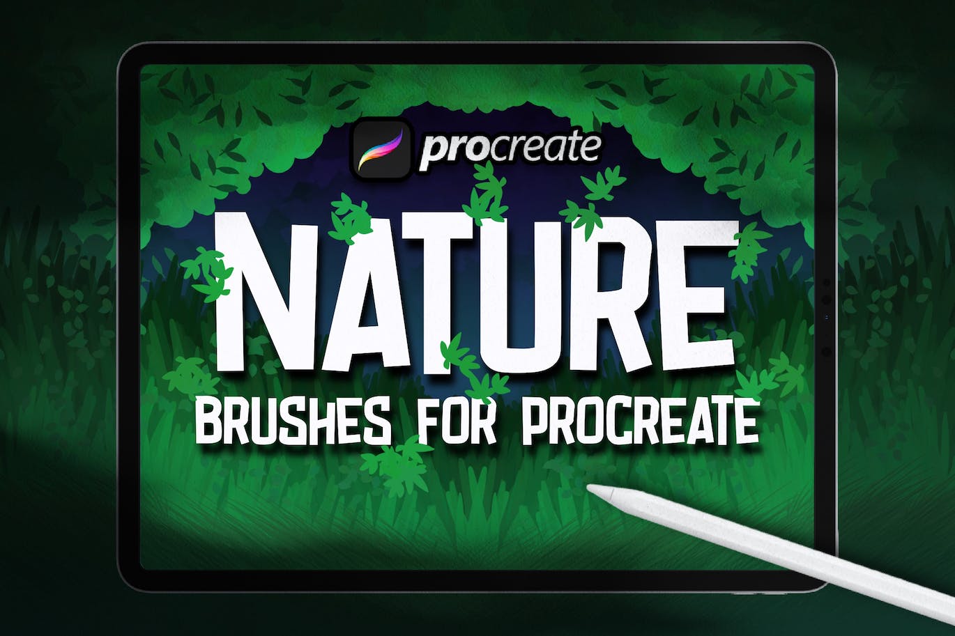 绿植背景Procreate绘画笔刷素材 Dans Nature Background Brush Prtocreate 笔刷资源 第1张