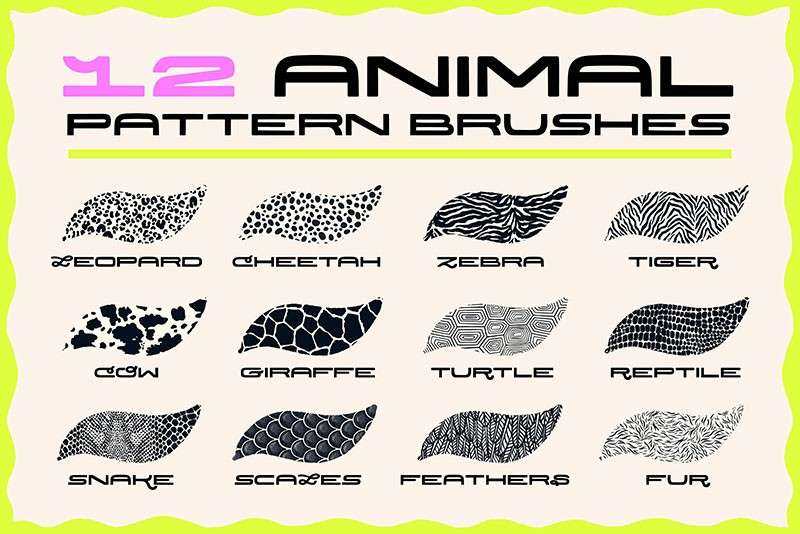 24个动物植物图案Procreate笔刷 笔刷资源 第2张