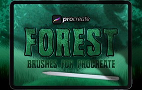 森林草叶Procreate绘画笔刷素材 Dans Forest Brush For Procreate
