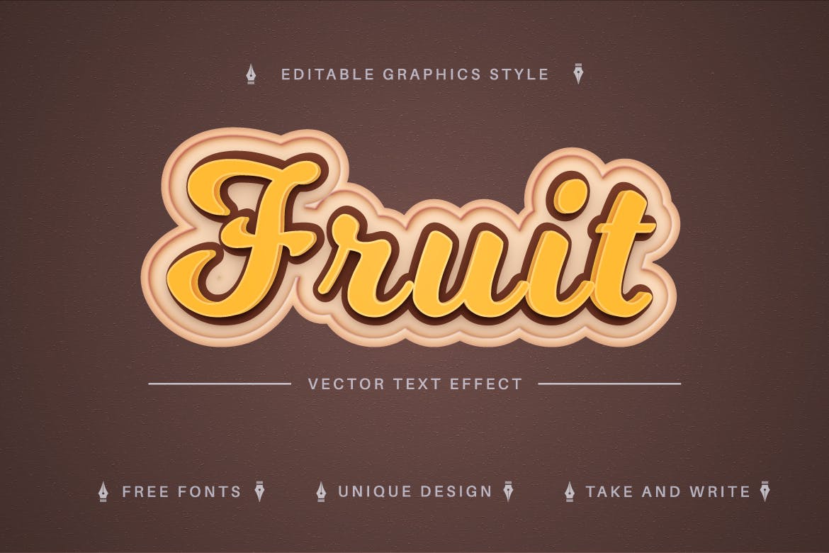 香蕉色矢量文字效果字体样式 Banana – Editable Text Effect, Font Style 插件预设 第6张