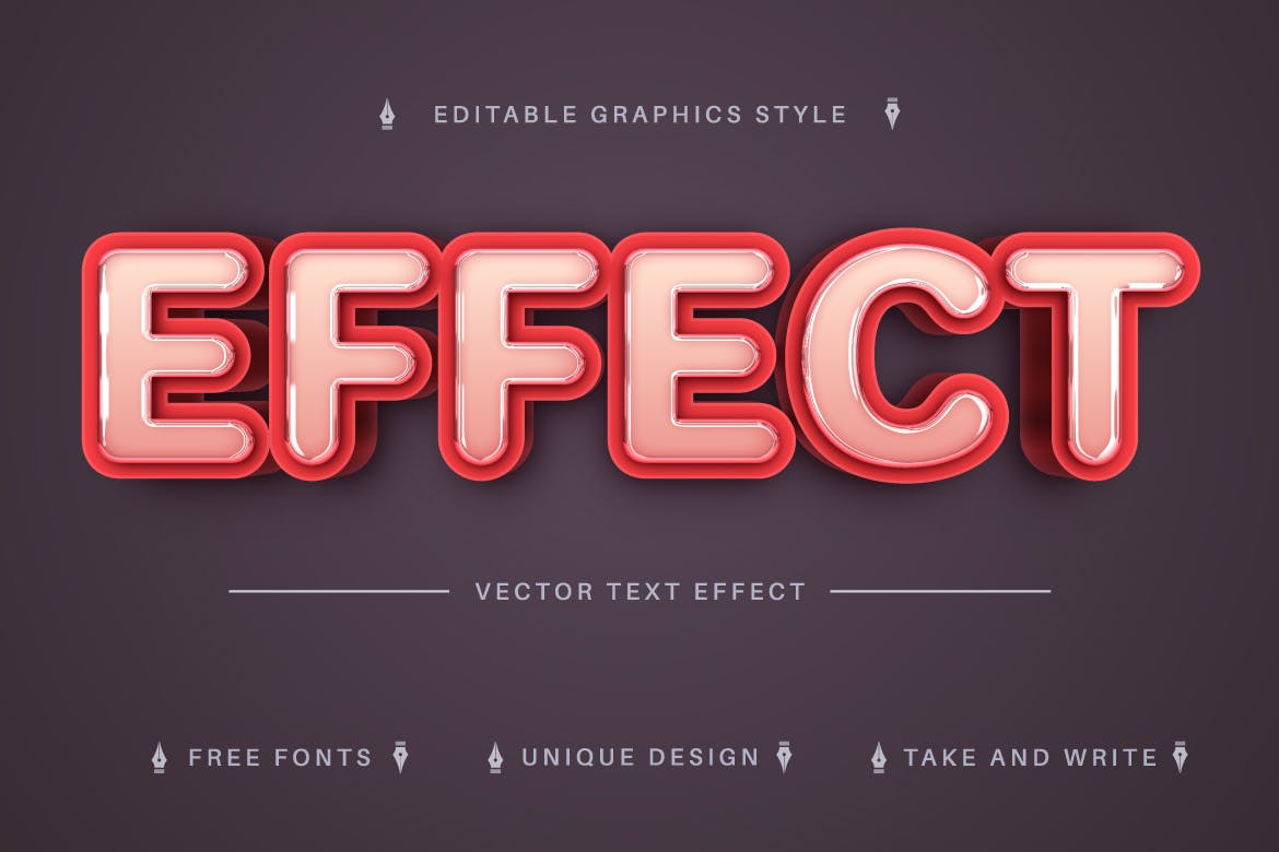 3D玻璃矢量文字效果字体样式 Smart Glasses – Editable Text Effect, Font Style 插件预设 第6张