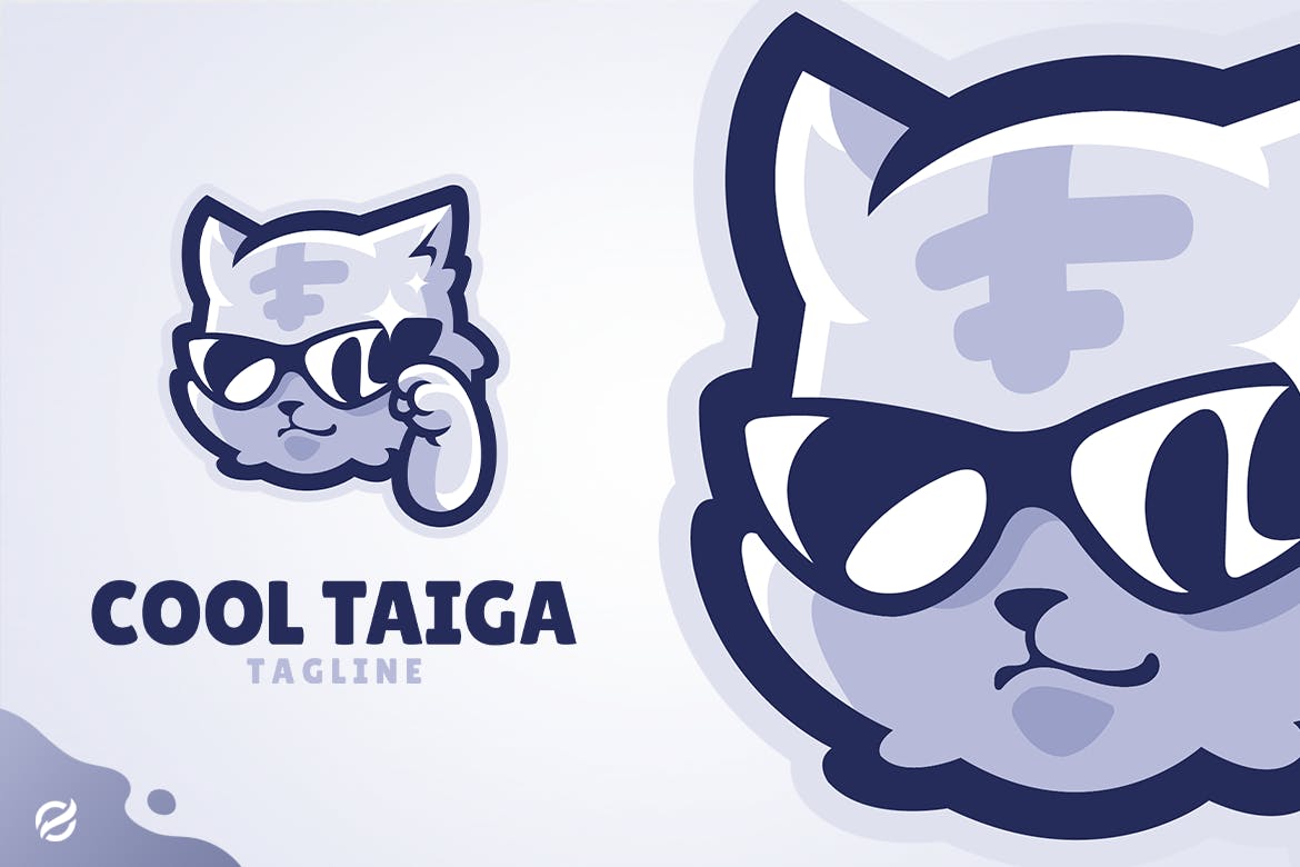 墨镜老虎Logo插画模板 Cool Taiga 图片素材 第2张
