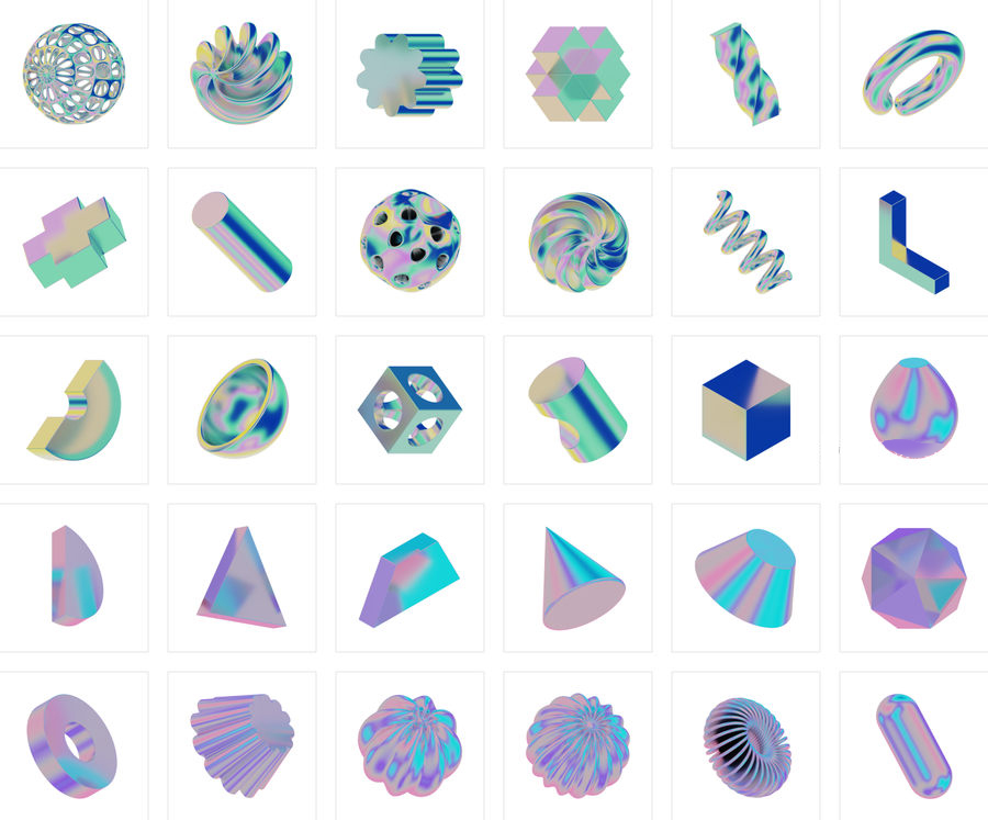 PNG素材-450款3D抽象几何图形纹理效果PNG素材 图片素材 第6张