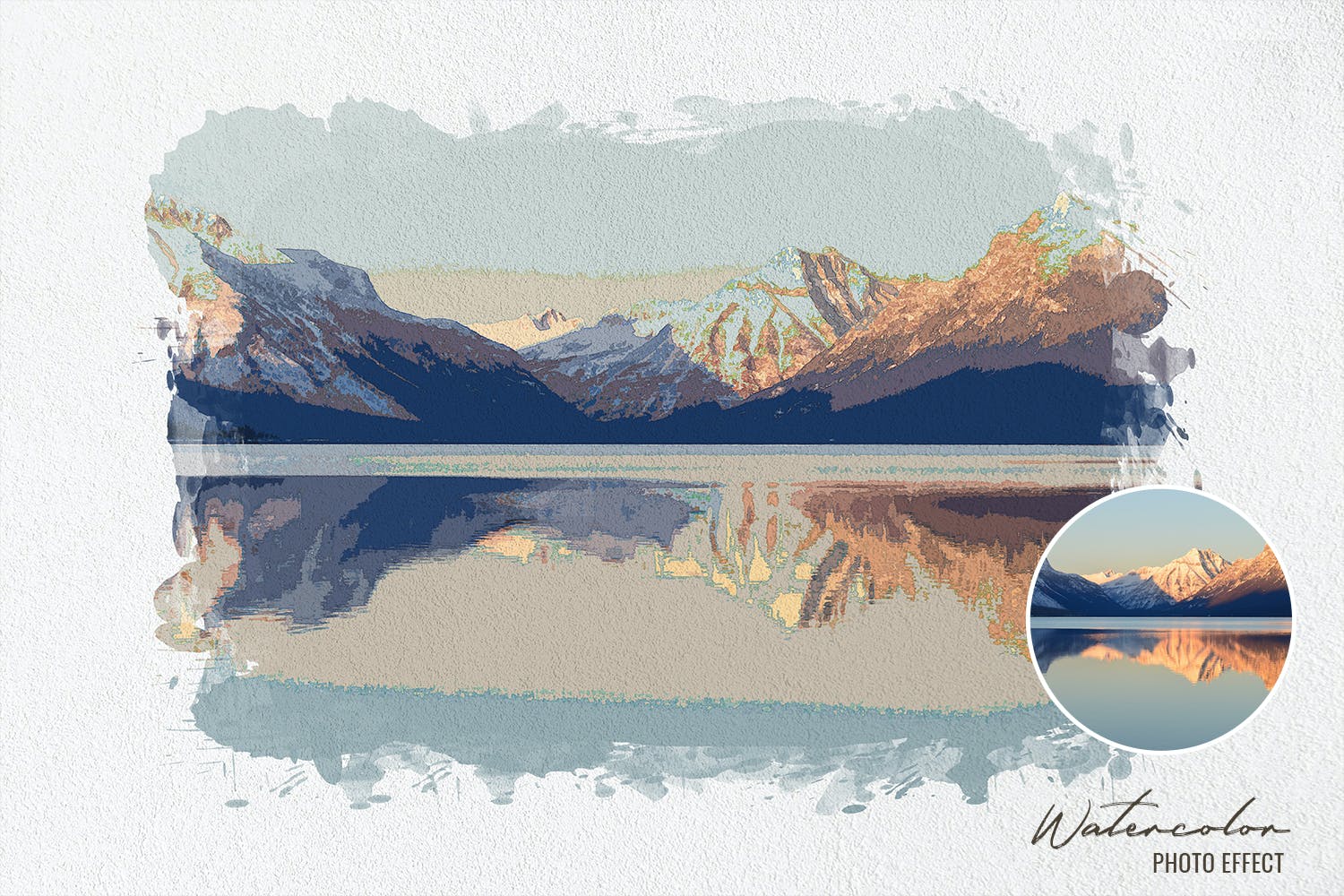 逼真风景水彩PS照片效果模板 Landscape Watercolor Photoshop Effect 插件预设 第4张