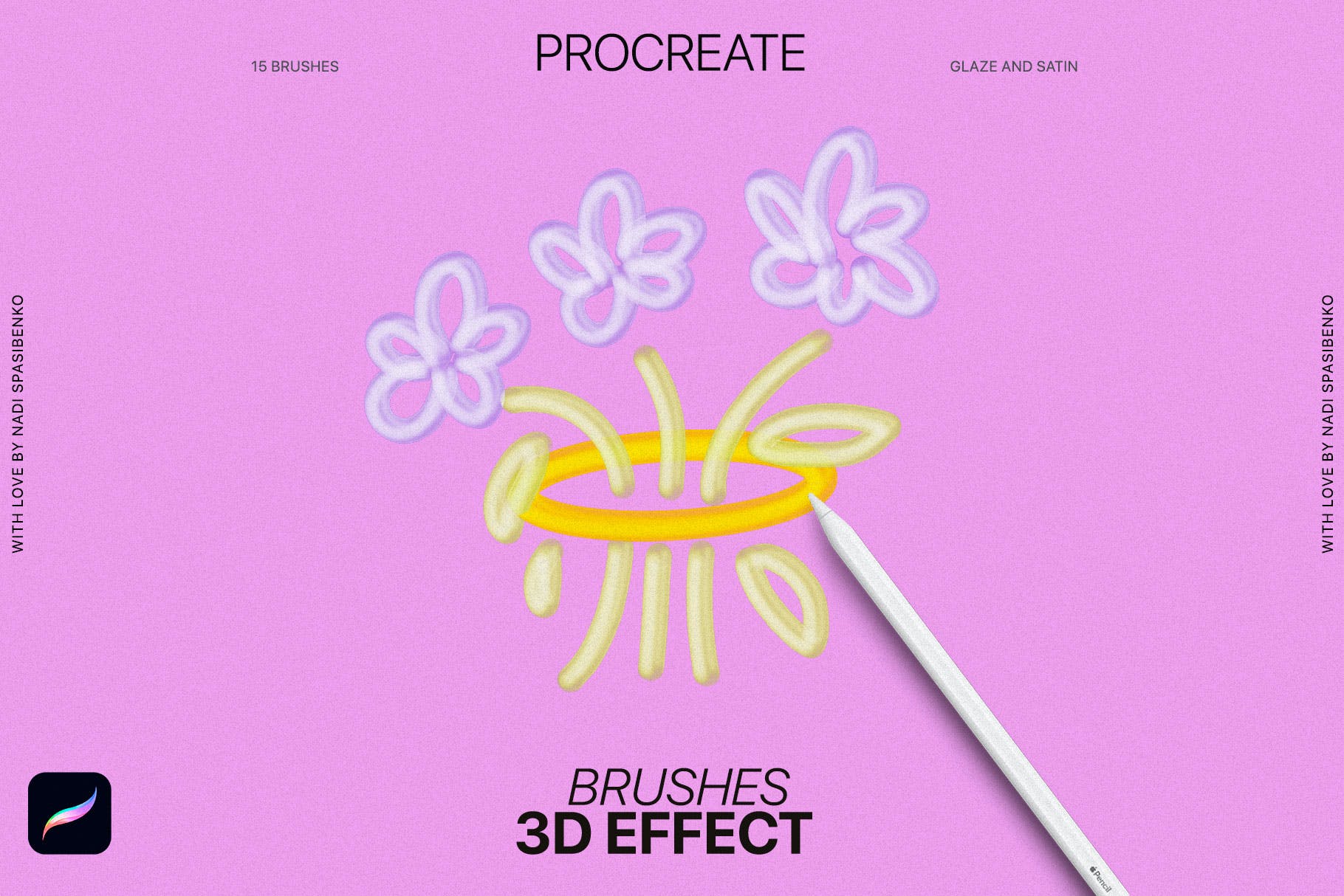 3D效果Procreate画笔 3D effect Procreate Brushes 笔刷资源 第10张
