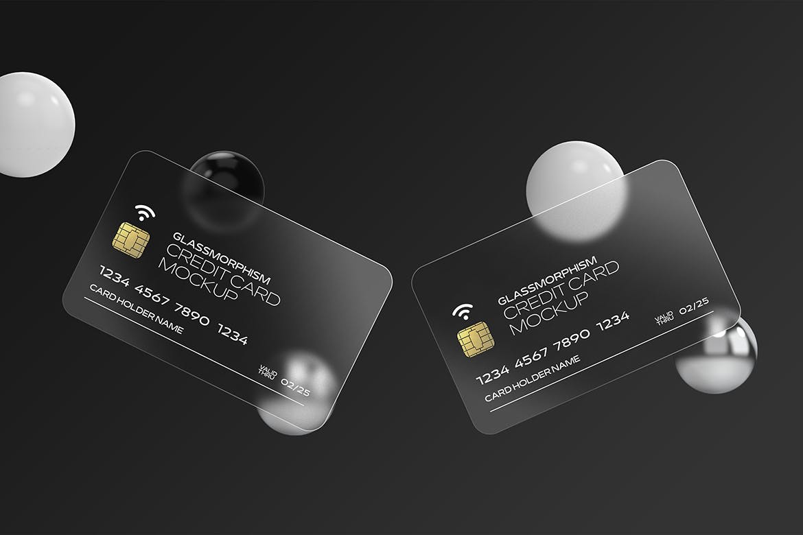磨砂玻璃信用卡设计展示样机 Glass Effect Credit Card Mockups 样机素材 第6张