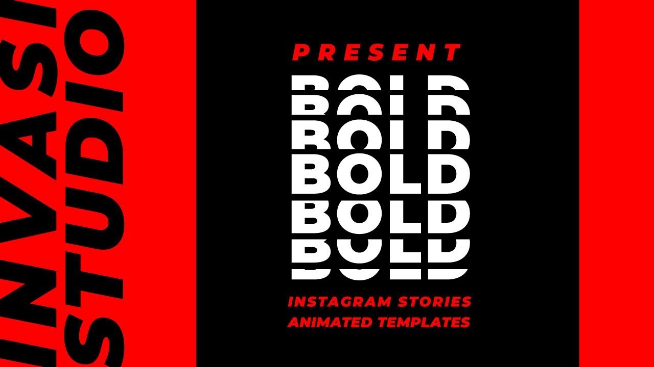 BOLD-潮流嘻哈复古高级Instagram竖屏错版大文字故事动画设计PSD模板 设计素材 第2张