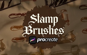 工匠工具Procreate印章绘画笔刷素材 Dansdesign Craftsman Tool Brush Stamp Procreate