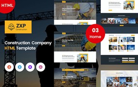 建设和施工业务网站模板 ZXP – Construction & Business Template