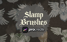 猫头鹰Procreate印章绘画笔刷素材 Owl Handrawing Brush Stamp Procreate