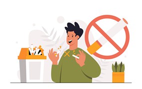 戒烟健康生活方式插画 Quit Smoking – Flat Illustration