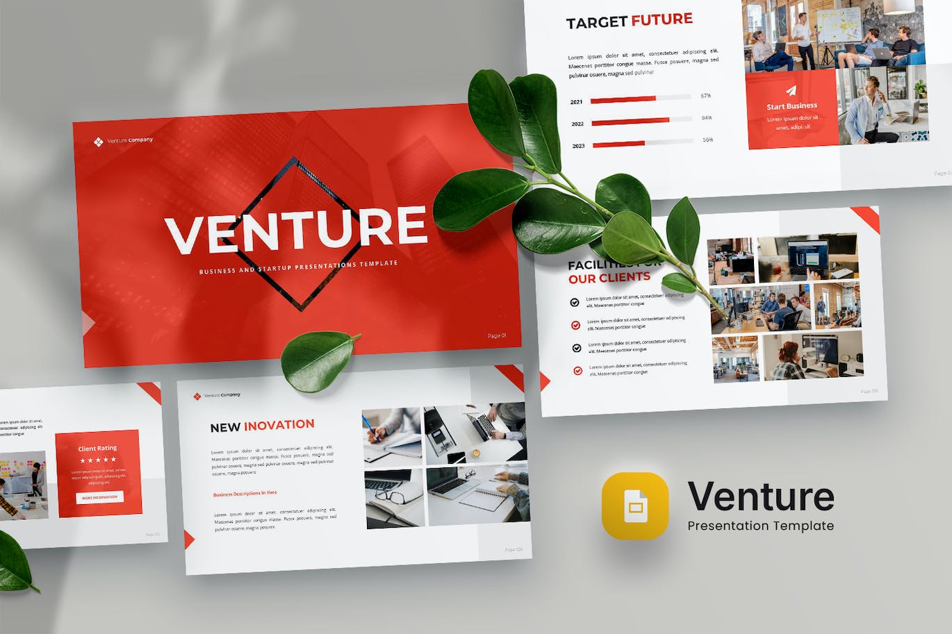 商业与创业谷歌幻灯片模板 Venture – Business & Startup Google Slide Template 幻灯图表 第1张