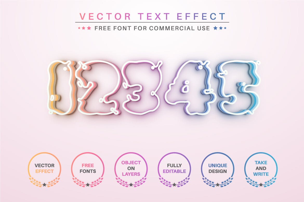 神奇彩虹矢量文字效果字体样式 Magic Rainbow – Editable Text Effect, Font Style 插件预设 第2张