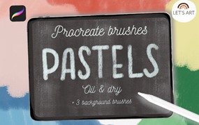 适用于iPad Procreate的蜡笔纹理笔刷 Pastels brushes for Procreate iPad