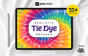 逼真的扎染Procreate笔刷 Procreate Realistic Tie Dye Brushes