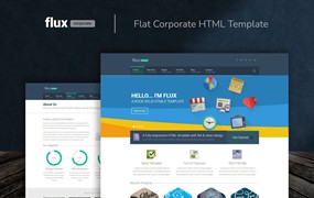 扁平风格企业网站HTML模板 Flux – Flat Corporate HTML Template
