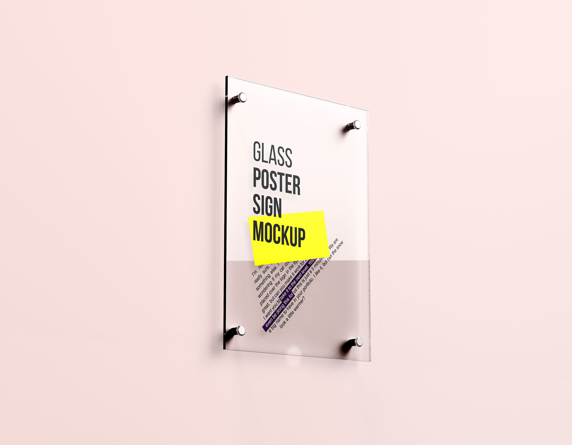 玻璃海报标牌样机 Glass Poster Mockup 样机素材 第5张