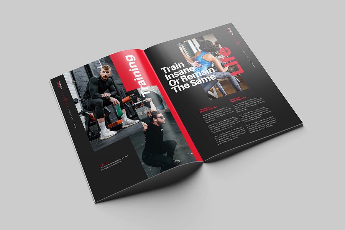 健身运动方案画册模板 Fitness – Gym Brochure 幻灯图表 第8张